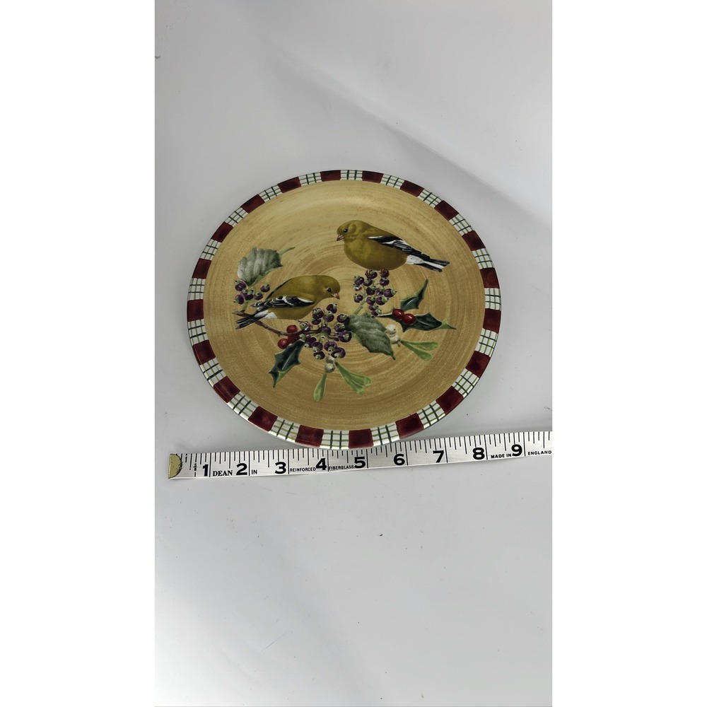 Lenox Winter Greetings Goldfinch 8.5" Salad Plate Stoneware